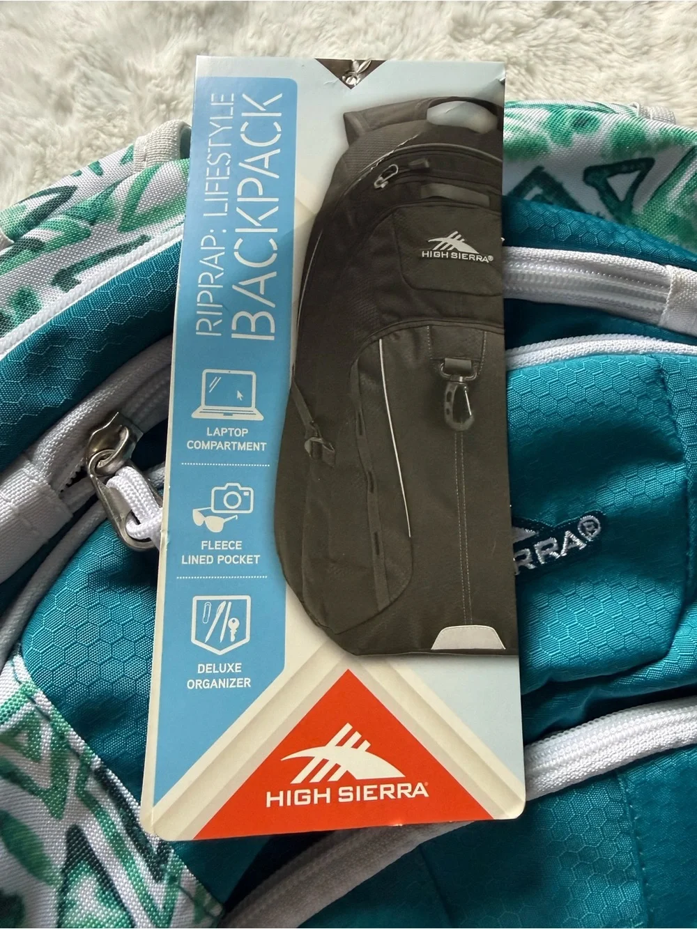 New Hi-Sierra Teal & White Patterned Backpack